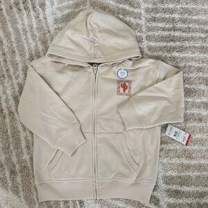 Kids Beige Hoodie with Cactus Design